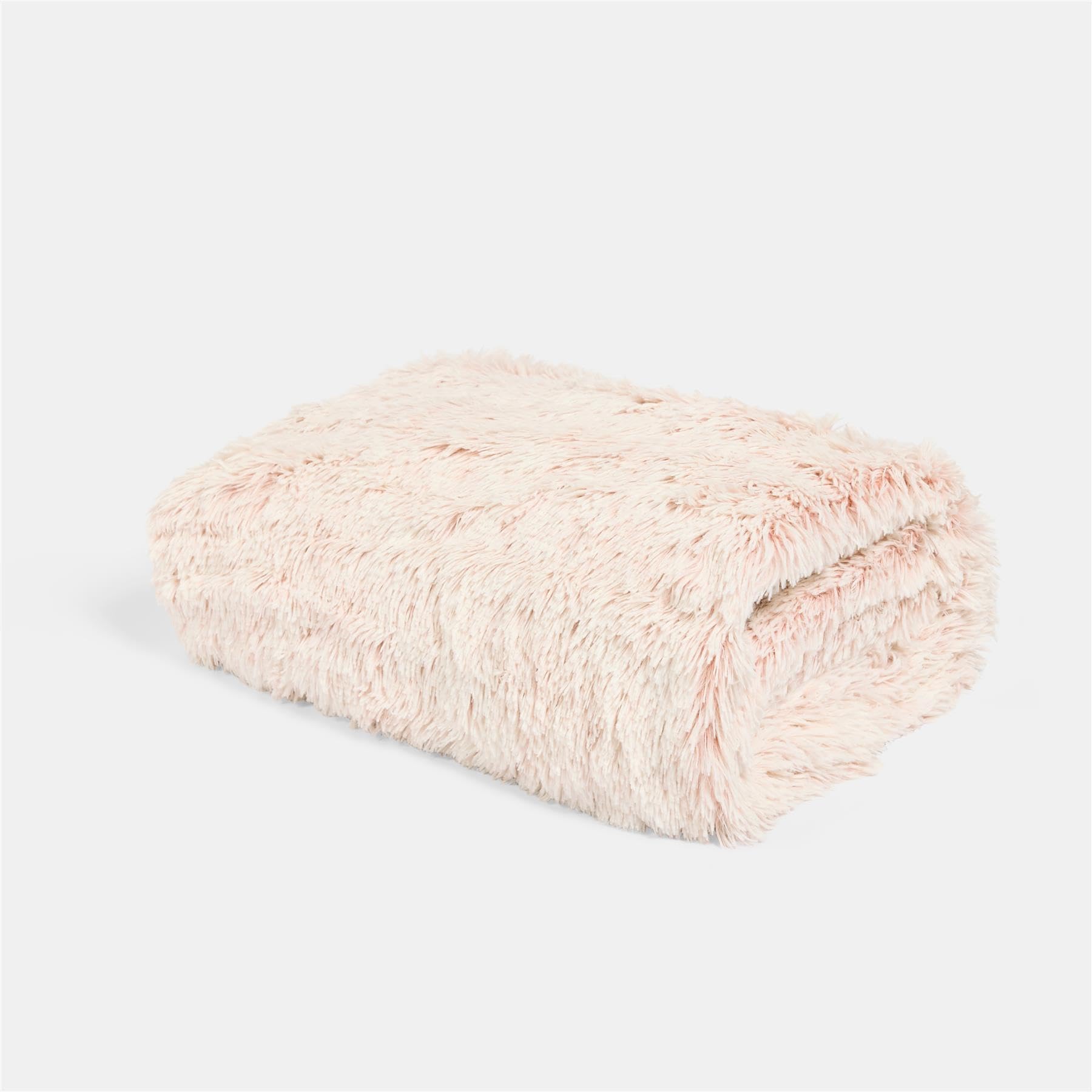 OHS Marl Fluffy Fleece Throw Super Soft Decorative Blanket from B&Q