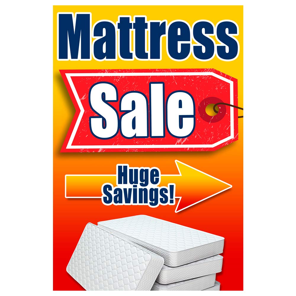 Mattress Sale - Cartel económico con marco en A, 2 pies de ancho por 3 pies de alto (fabricado en los Estados Unidos)