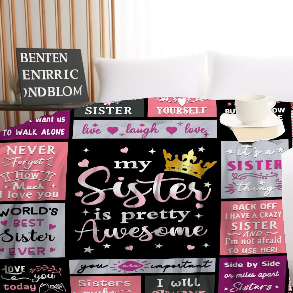 Sister Blanket Gifts for Women,Flannel Sister Throws and Blankets Birthday Christmas Graduation Gifts from Brother 50"x40" - Image 6