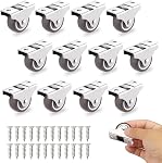 12pcs Roulettes Mini de 1/2 Pouce Auto-adhésives, Roulettes d'Appareils à Direction Unique, Plaque Supérieure en Acier, Roulettes Silencieuses en Nylon pour Appareils de Cuisine, Meubles, Chariots de Jouets, Boîtes de Rangement