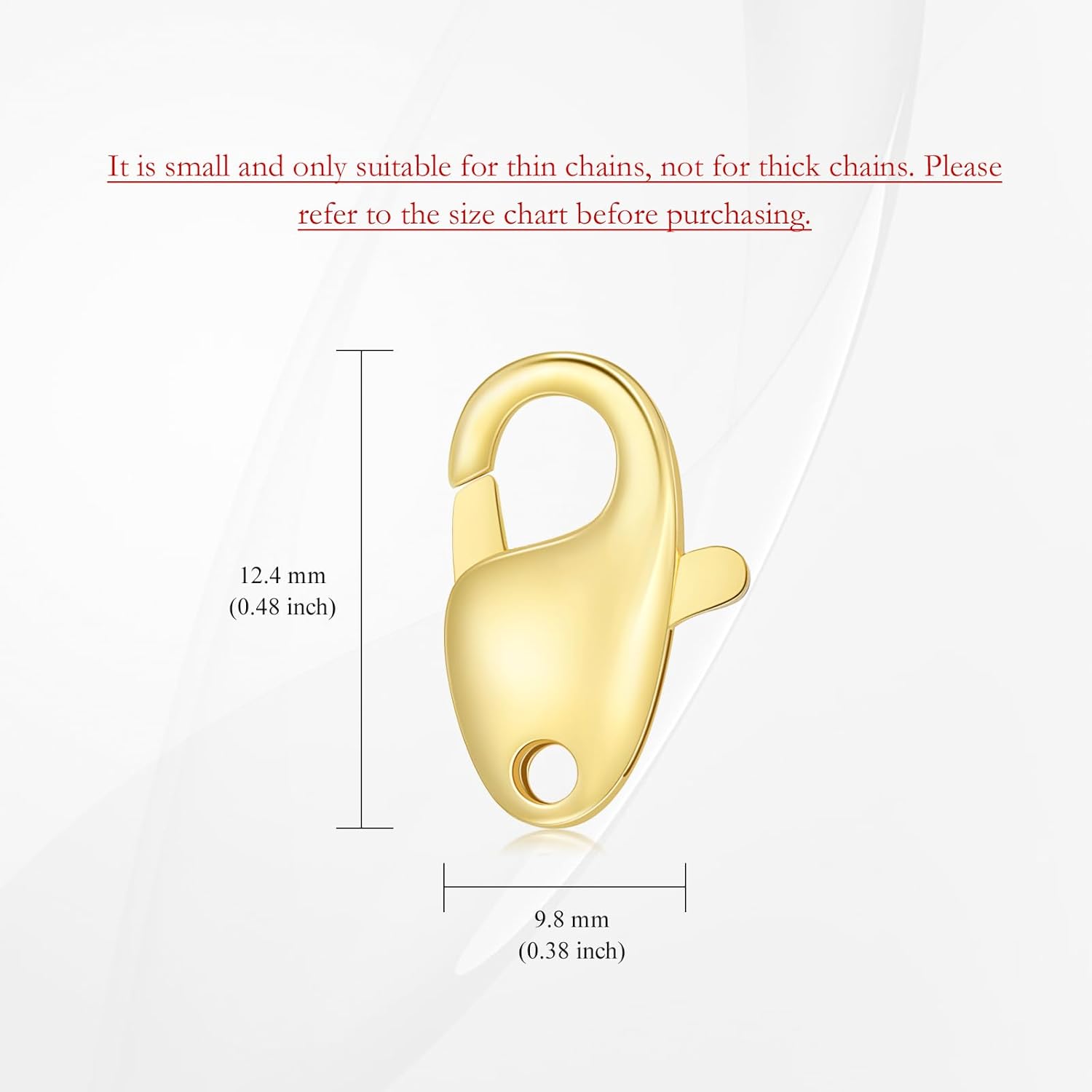 14K Gold Jewelry Clasp Necklace Extender Clasp Bracelet Extension Connector for DIY Necklace Bracelet Anklet Jewelry Making (Style 5) - Image 2