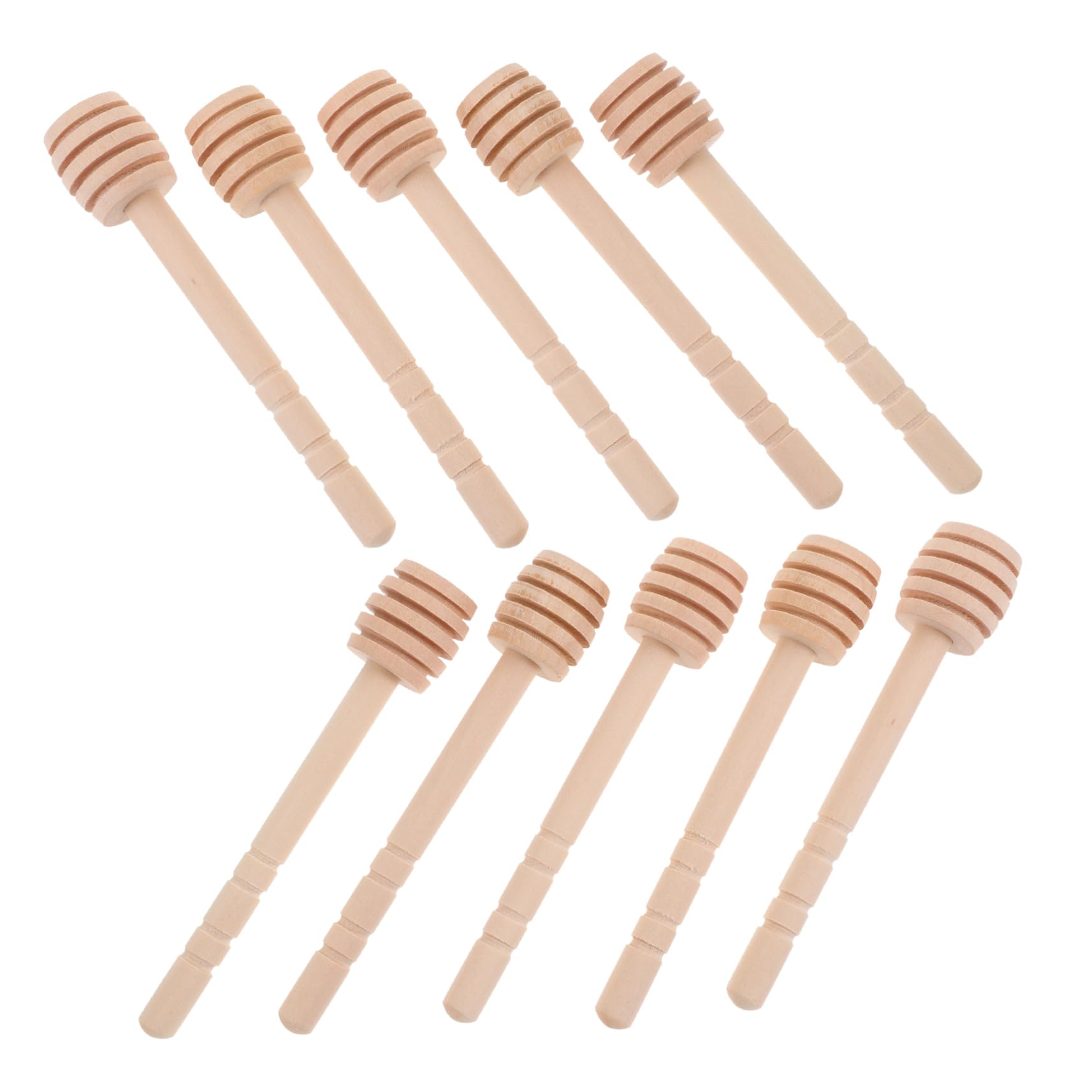 OKUMEYR Honey Mixing Stick Set 10pcs Wooden Honey Dippers Bee Stick Honey Stirrer Honey Jar Wand for Coffee Tea Wedding Favors