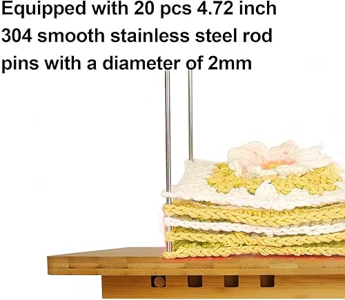 Miniatura 5 de Gkesgm Tabla de bloqueo de ganchillo, tabla de madera de bambú para tejer ganchillo, regalo de ganchillo para amantes de la abuela cuadrada, kit