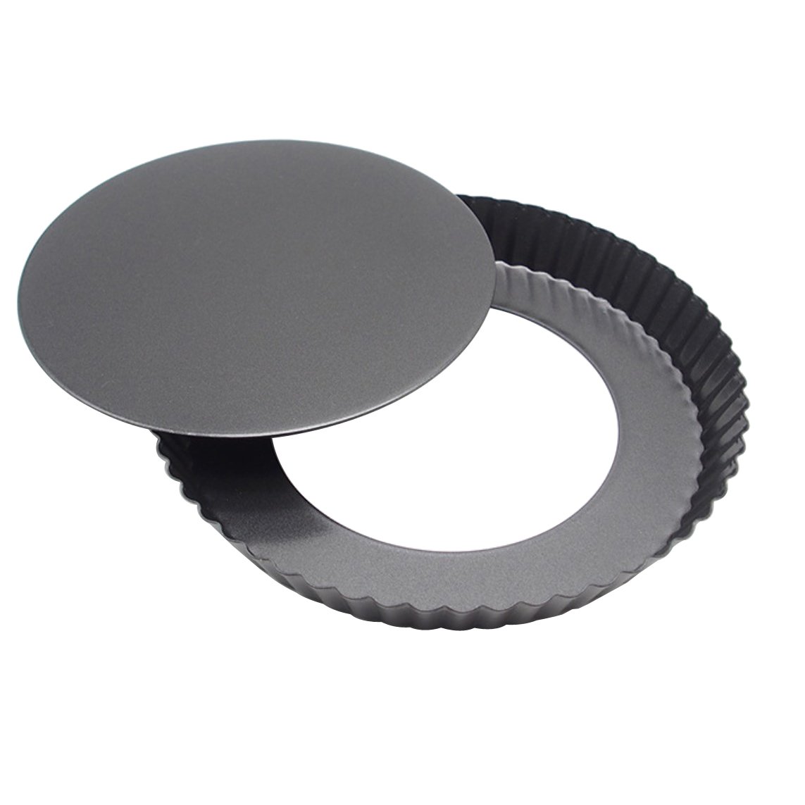 Tart and Quiche Pan,9 inch Bakeware Nonstick & Quick Release Coating Loose Bottom Quiche Tart Pan, Tart Pie Pan, Round Tart Quiche Pan with Removable Base Christmas - Image 2