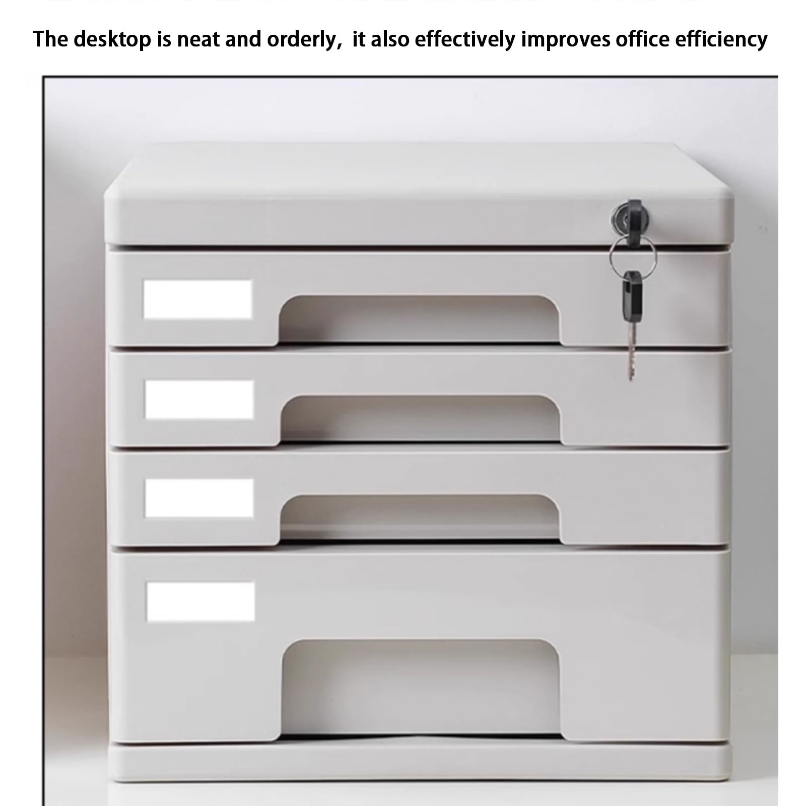 Schedario A4 con serratura per scrivania a 4 strati, multifunzione, con serratura per documenti e accessori, colore grigio, perfetto per ufficio e uso domestico