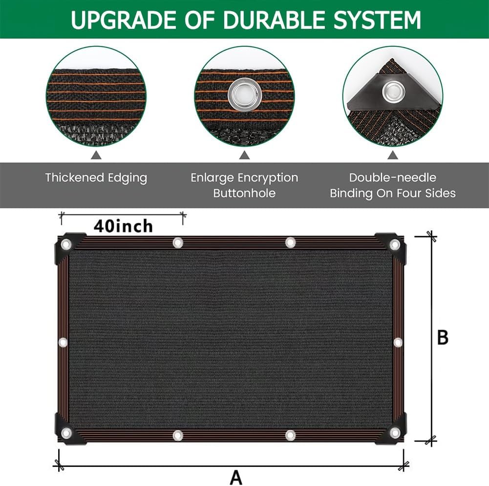 90% Shade Cloth for Garden, 25'x50' 20'x30' 35'x40' 30'x50' Tear Resistant Sun Shade Net, Outdoor Shade Tarp Cover, Sunblock Netting for Patio Pergola Courtyard, Black(25x25ft)