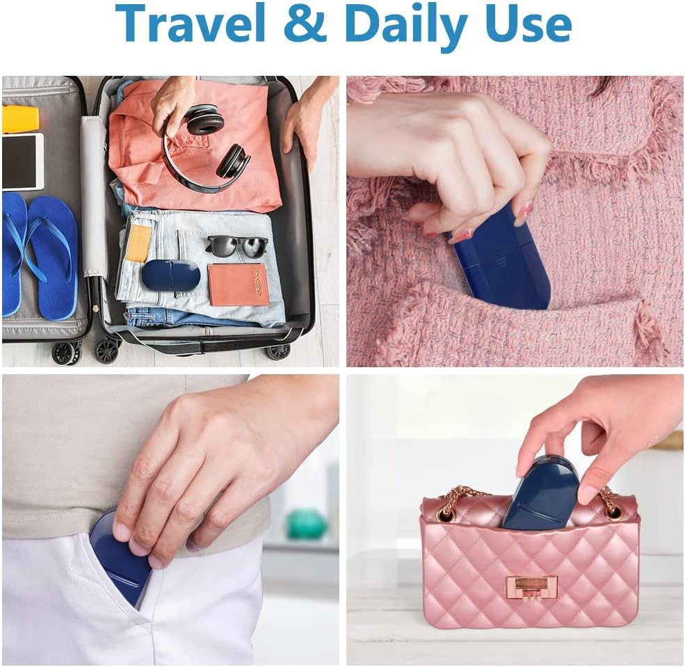 Digolex Portable Pill Box Tablets Cutter – 2-in-1 Pill storage Organizer and pill cutter for Small & Large Tablets – Compact Pill Storage for Daily Use, Travel, Pocket or Purse (Blue) 2