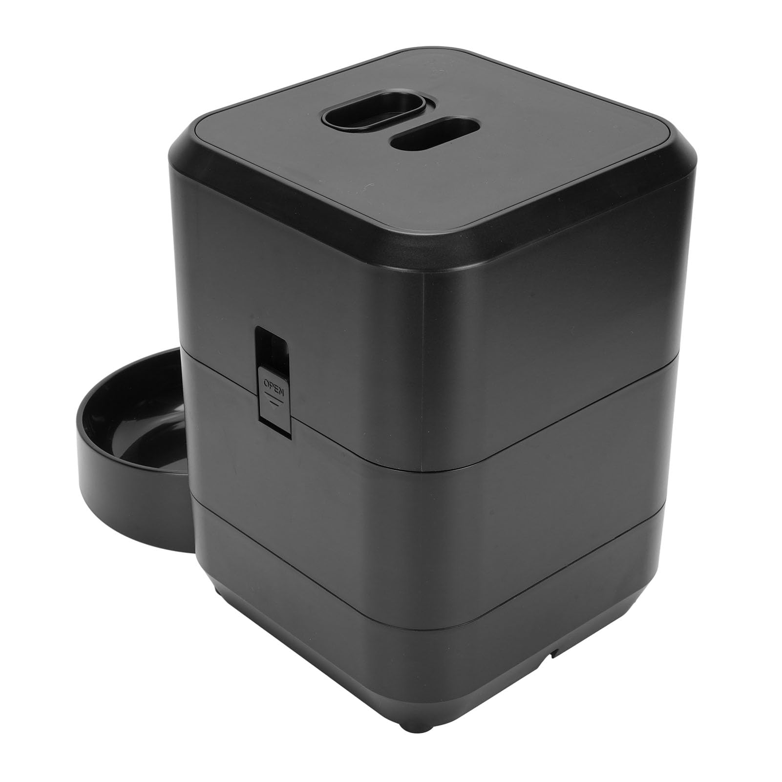 Mangeoire Automatique pour Animaux de Compagnie Connectée WiFi, Conception Polyvalente, Distributeur de Nourriture Sèche Facile à Utiliser pour Les Parents d'animaux Occupés (Black)