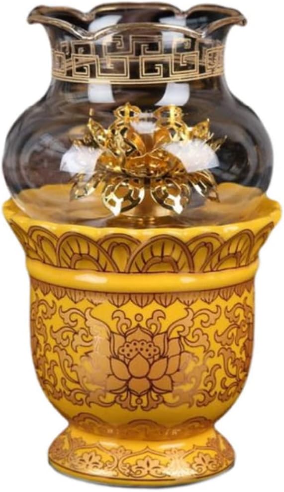 仏灯、 15cm 仏教用品 オイルランプ 仏陀崇拝 バターランプ 仏堂装飾 1個