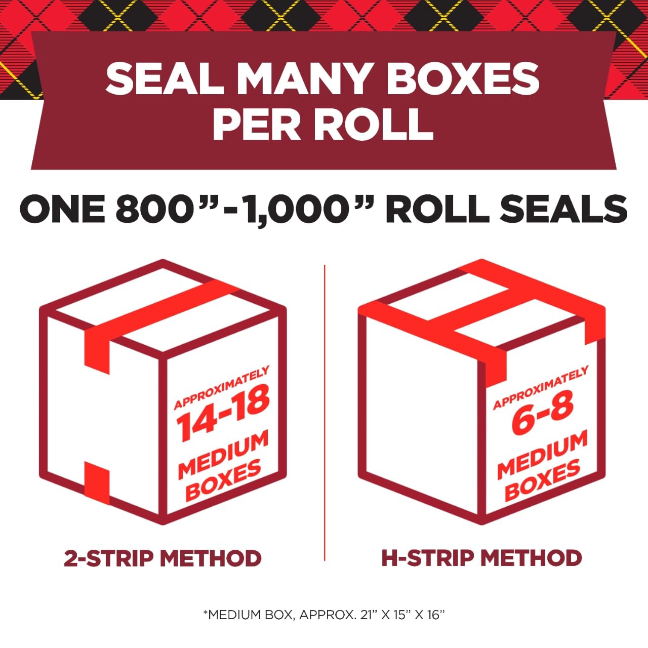 Scotch Secure Seal Packband, ultraklar, zuverlässige und langlebige Dichtung, 4,8 x 2,032 cm, 6 Verpackungsrollen mit Spender