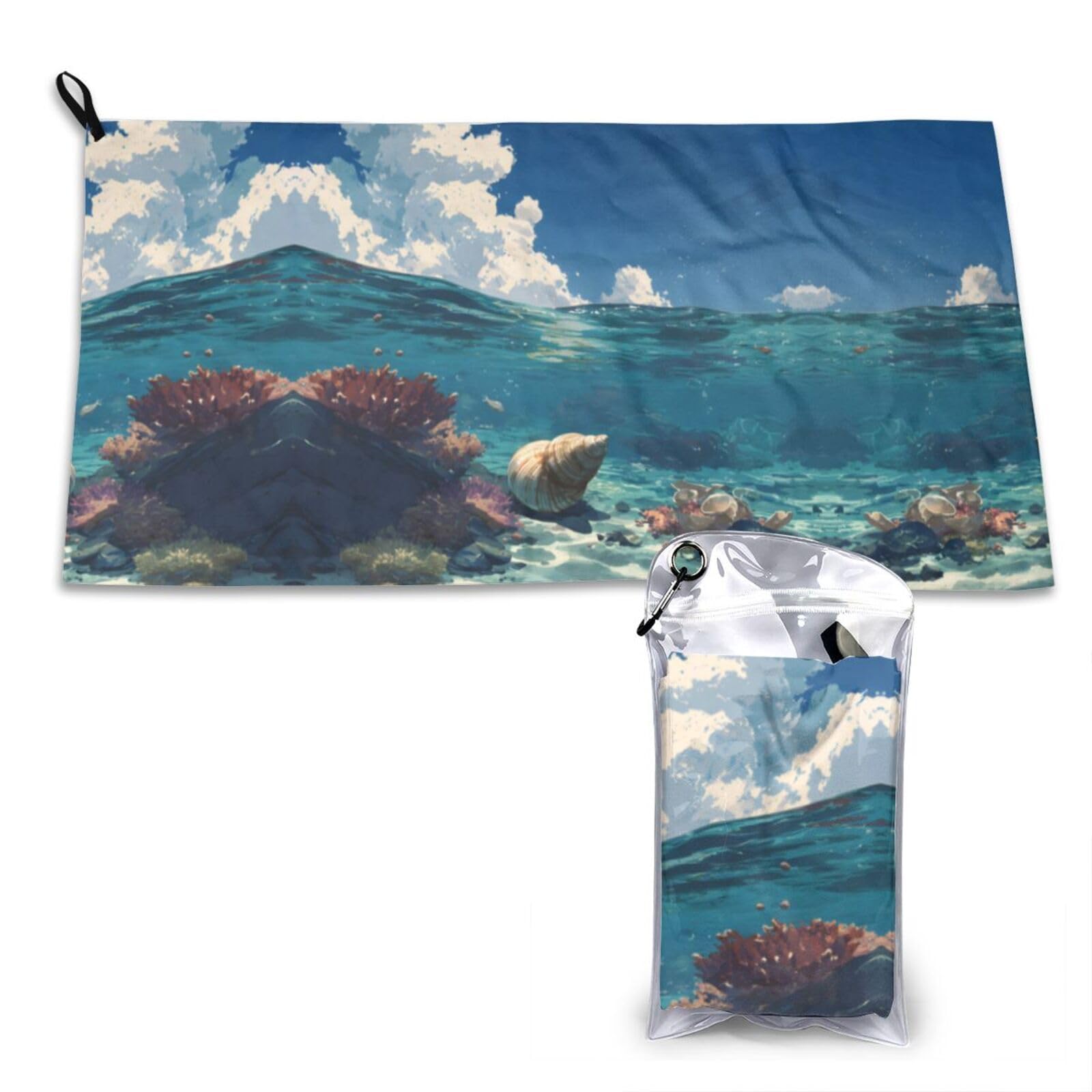Wxwjshmgc White Shells And Corals Print Cooling Towel, Gym Towel,Cooling Towels For Neck, Soft Breathable Travel Cool Towel,Sports Towels For Gym,Camping