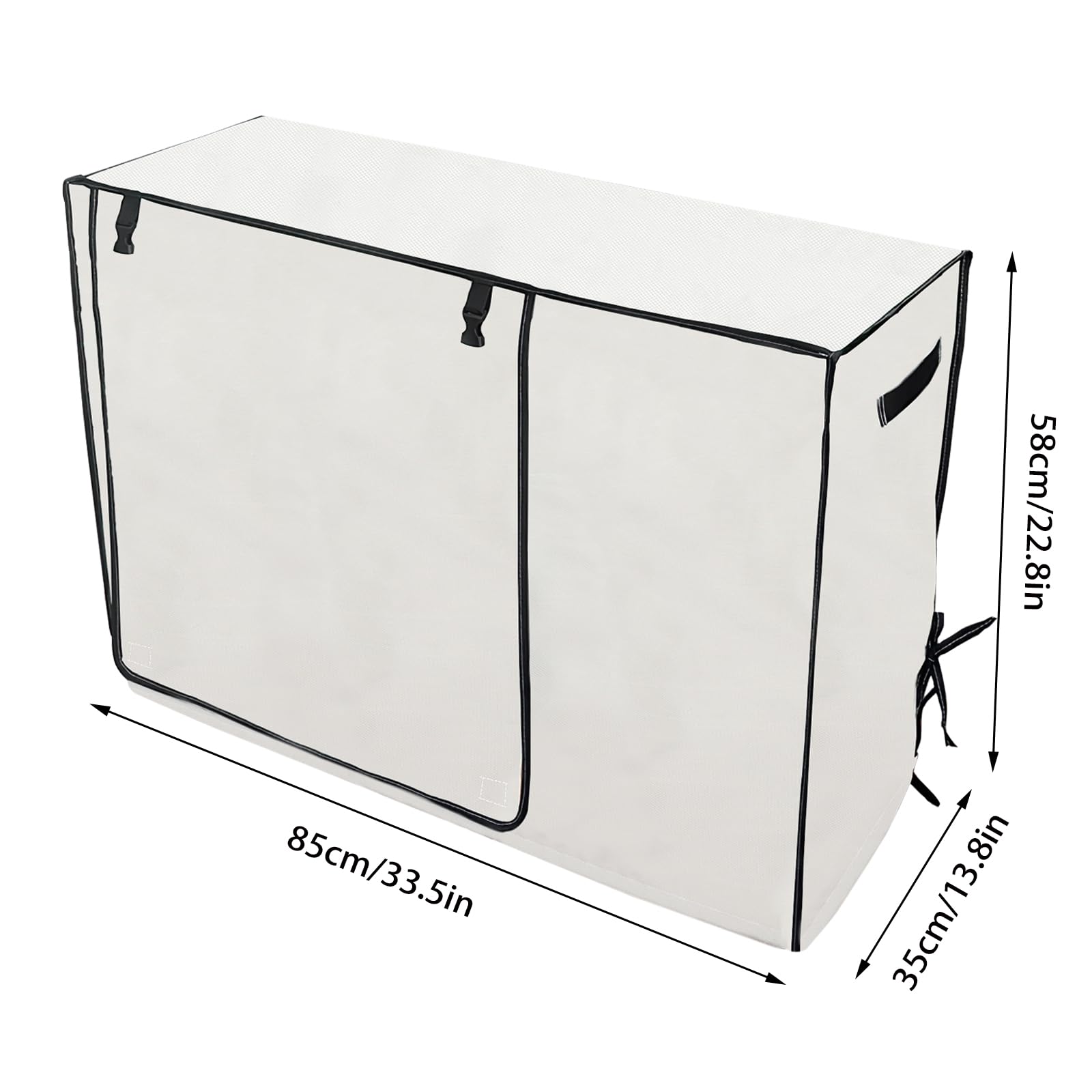 Funda para aire acondicionado de exterior, 85 x 35 x 58 cm, tela antinieve, antipolvo, cubierta de aire acondicionado con hebilla fija, tejido Oxford, resistente al sol, al agua y a la humedad
