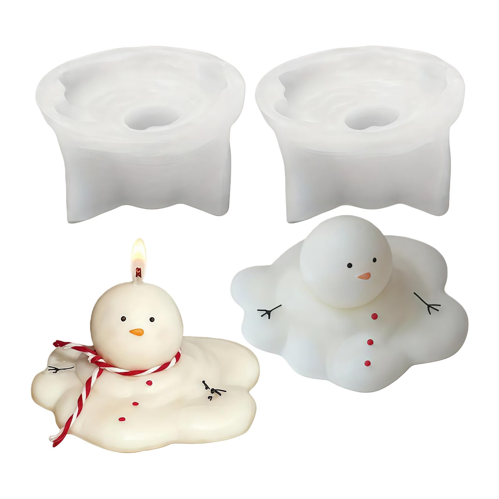 CAZSTYK Of 2 Food Grade Silicone for Home Melting Snowman Safe Materials for Family Activity and Craft Silicone Melt