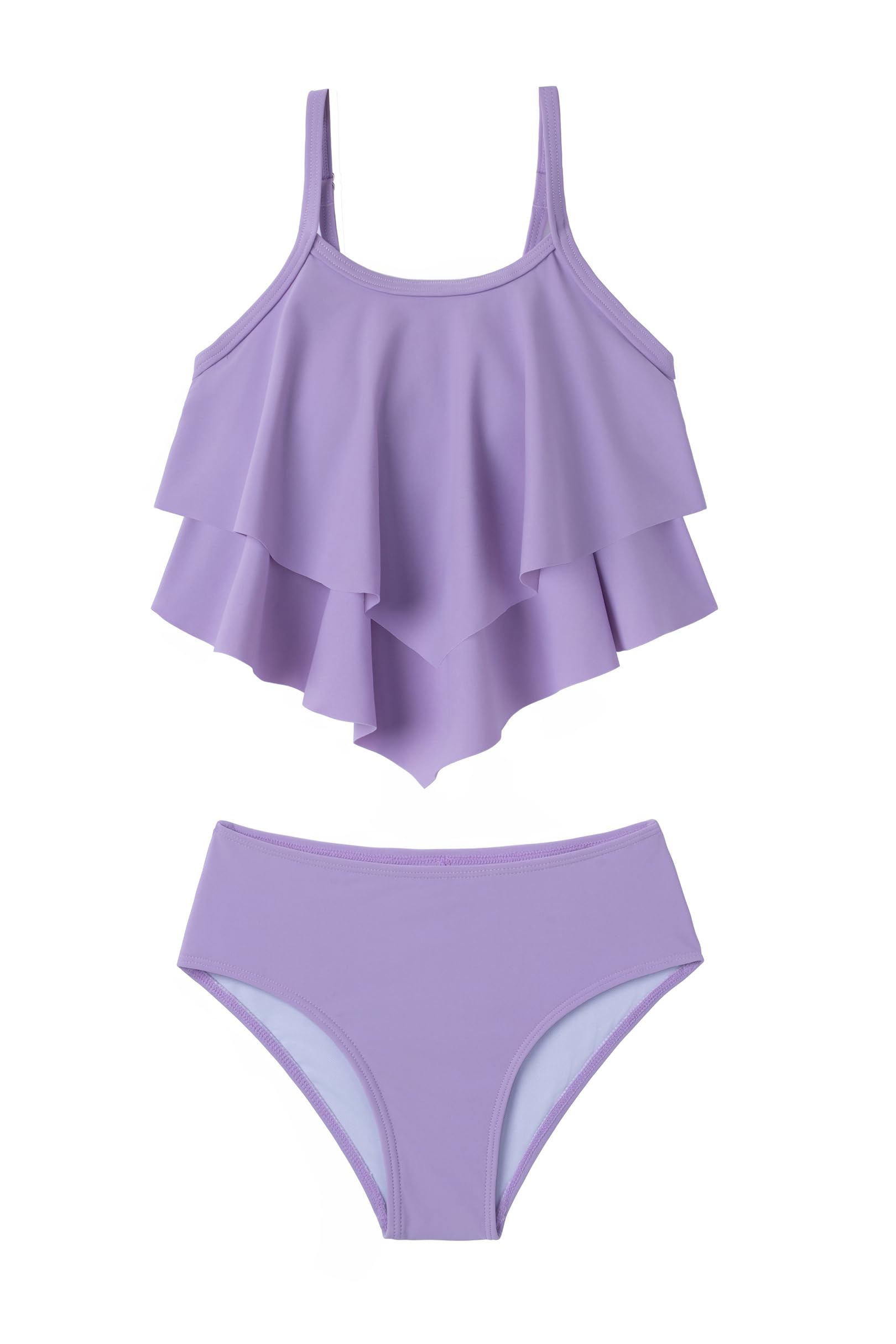 Arshiner Mädchen Bikini Set Kinder Rüschen Bustier & Bikinislip Zweiteiliger Badeanzuge Sommer Tankini Bademode Strand Surf Schwimmanzug für Mädchen 7-15 Jahre