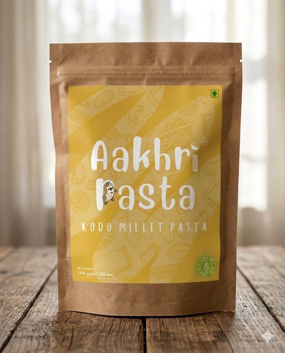 Aakhri Pasta Kodo Millet Pasta - 400g - Gluten-Free & Diabetic Friendly - Ancient Grain Superfood - Millet Pasta - No Preservatives - Veg Pack of 2