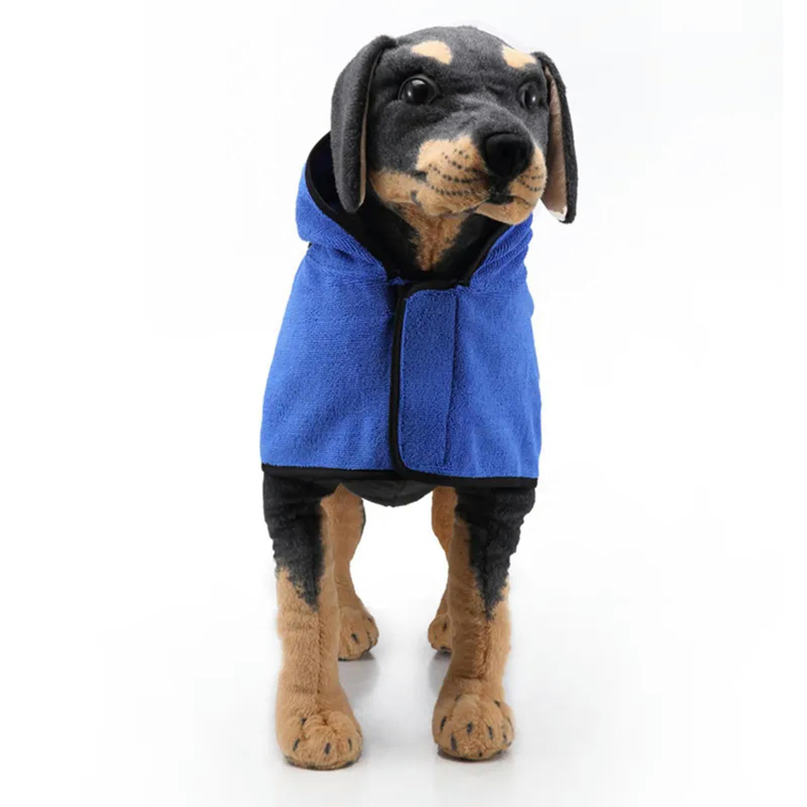 Serviette de Bain pour Chien Peignoir à Capuche pour Chien Manteau de séchage pour Chien Super Absorbant avec Collier et Taille réglables pour Chats et Chiens de Toutes Races