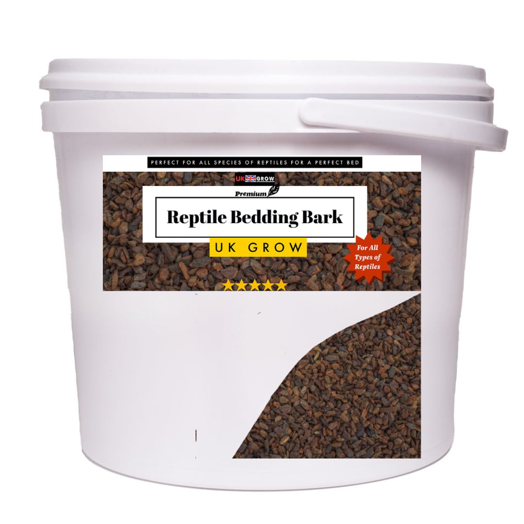 UK GROW 10L Bucket of Retile Bark Bedding 1l 2l 3l 5l 10l 20l 30l Forest Terrain Orchid Bark Chips Natural Terrain for Reptiles, Orchid Bark Chips