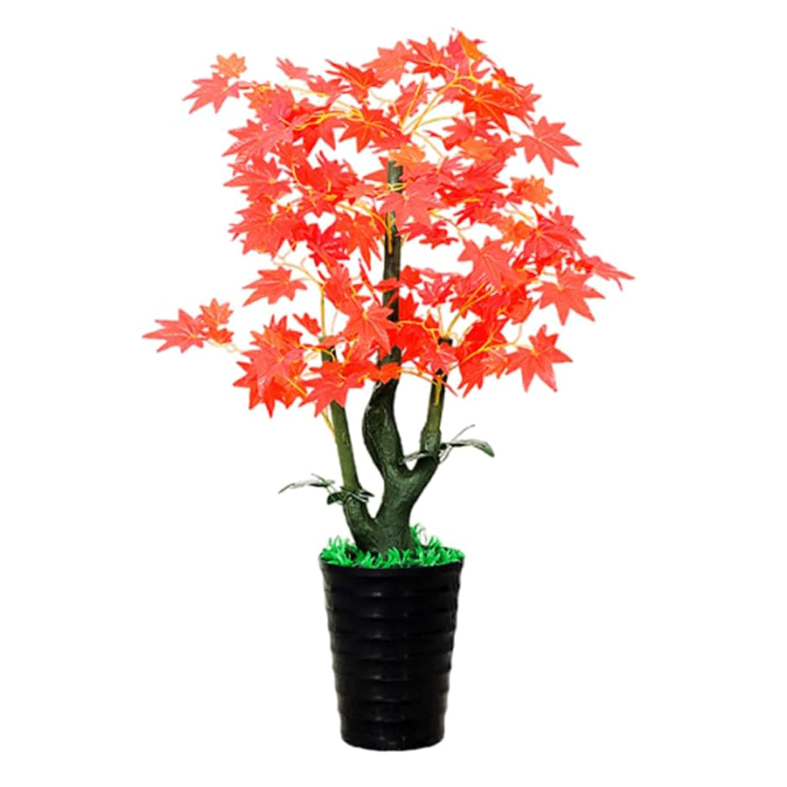 GLJTUO fake tree 3.6ft Fake Tree Artificial Maple Tree Simulation Red Maple Tree Ornaments Fake Plants For Home Artificial Plant Realistic Design