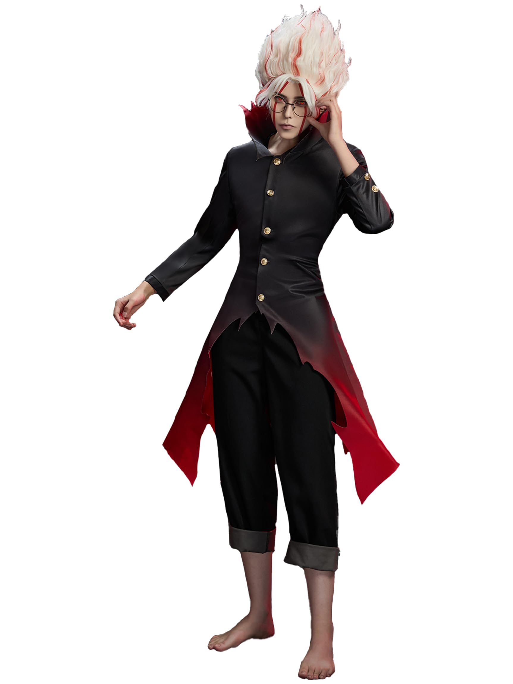 Cosplay.fm Disfraz de anime para hombre, uniforme y pantalones con cinturón