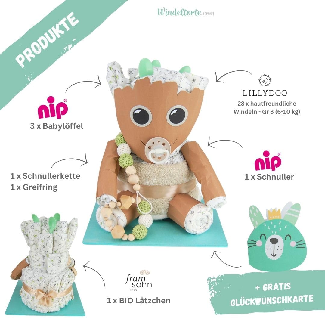 Comic Baum [SUPERHELD] - Jungen & Mädchen - Neutral Unisex - Geschenk zur Geburt - Babyparty - Baby - Babyshower - Pullerparty - Babyartikel - Windeln - Lätzchen - Spucktuch