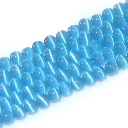 GEM-Inside - Cuentas sueltas de ojo de gato de 0.236 pulgadas (0.236 in), redondas, de cristal azul ácido, cuentas de energía para fabricación de