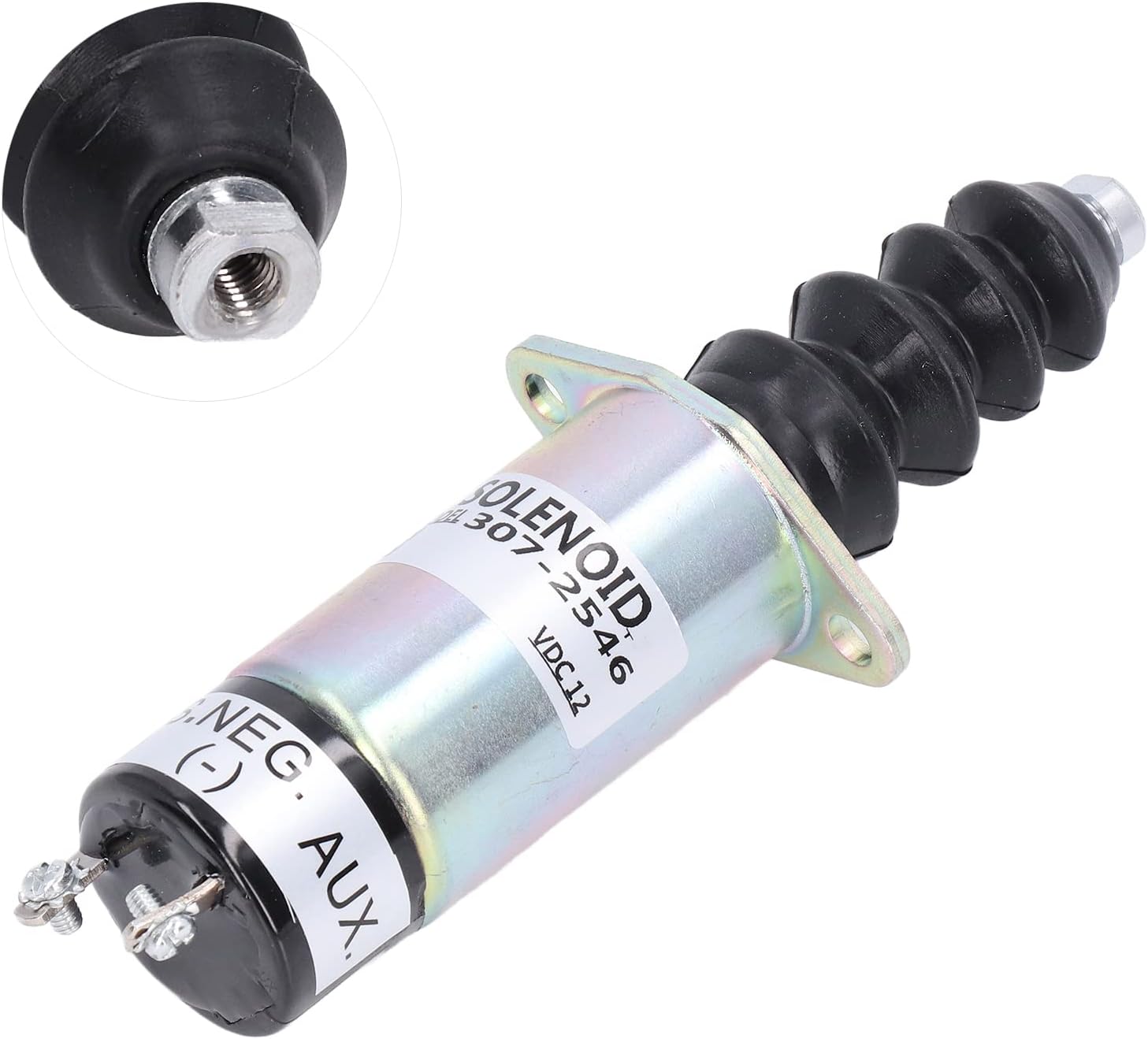 12V Fuel Shut Off Solenoid Valve, Stop Solenoid for Perkins CAT 216 226 236 246 Skid Steer UB704 Engine, Replacement for 1502-12D6U2B2S2A 307-2546 SL - 10616