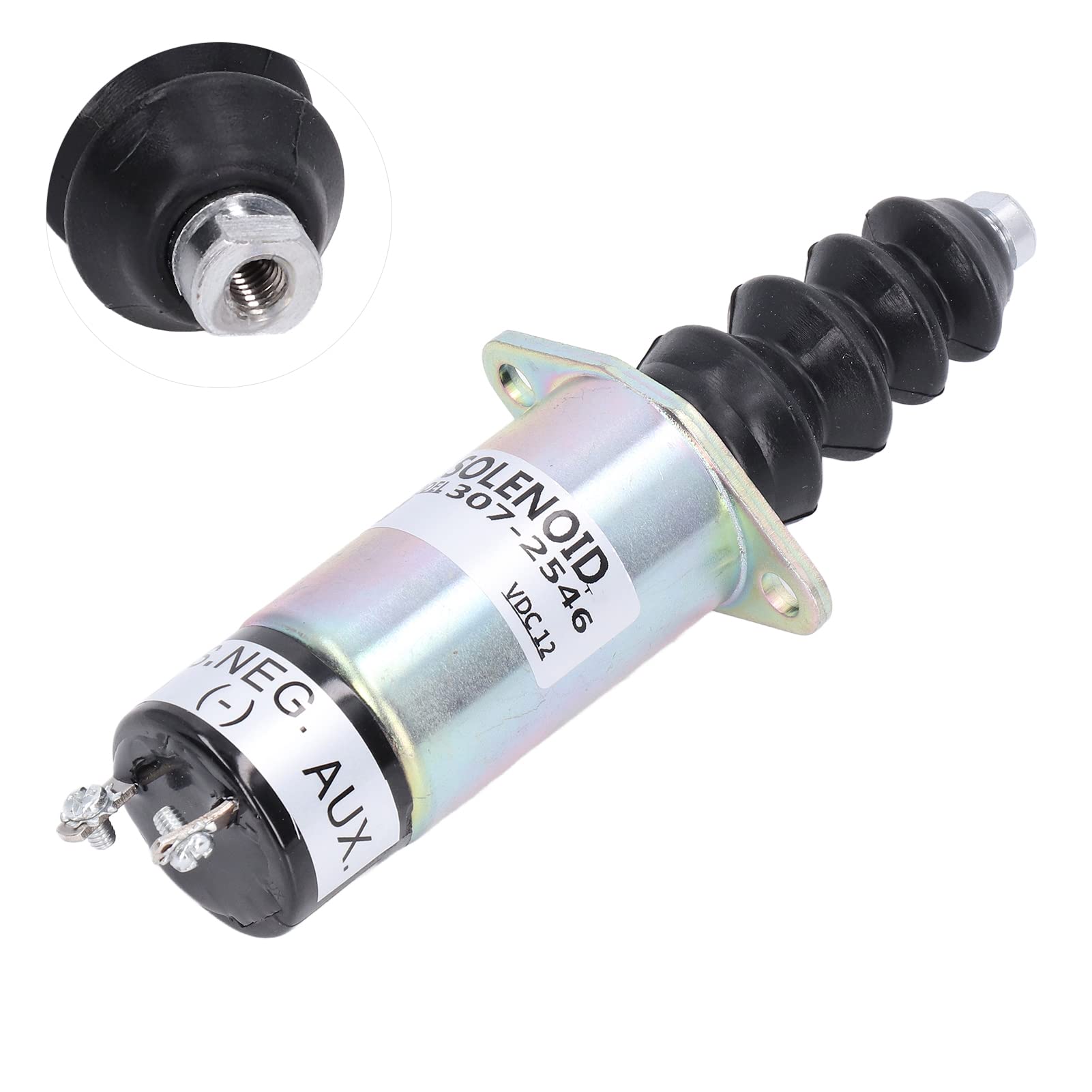 Zawór elektromagnetyczny odcinający paliwo, 12 V, kompatybilny z Perkins CAT 216, 226, 236, 246, Skid Steer UB704, wytrzymały, zastępuje OE 1502 12D6U2B2S2A, 307 2546, SL 10616