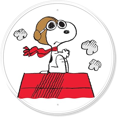 Desperate Enterprises Snoopy Baron Aluminum Sign with Embossed Edge - Nostalgic Vintage Metal Wall Décor - Made in USA