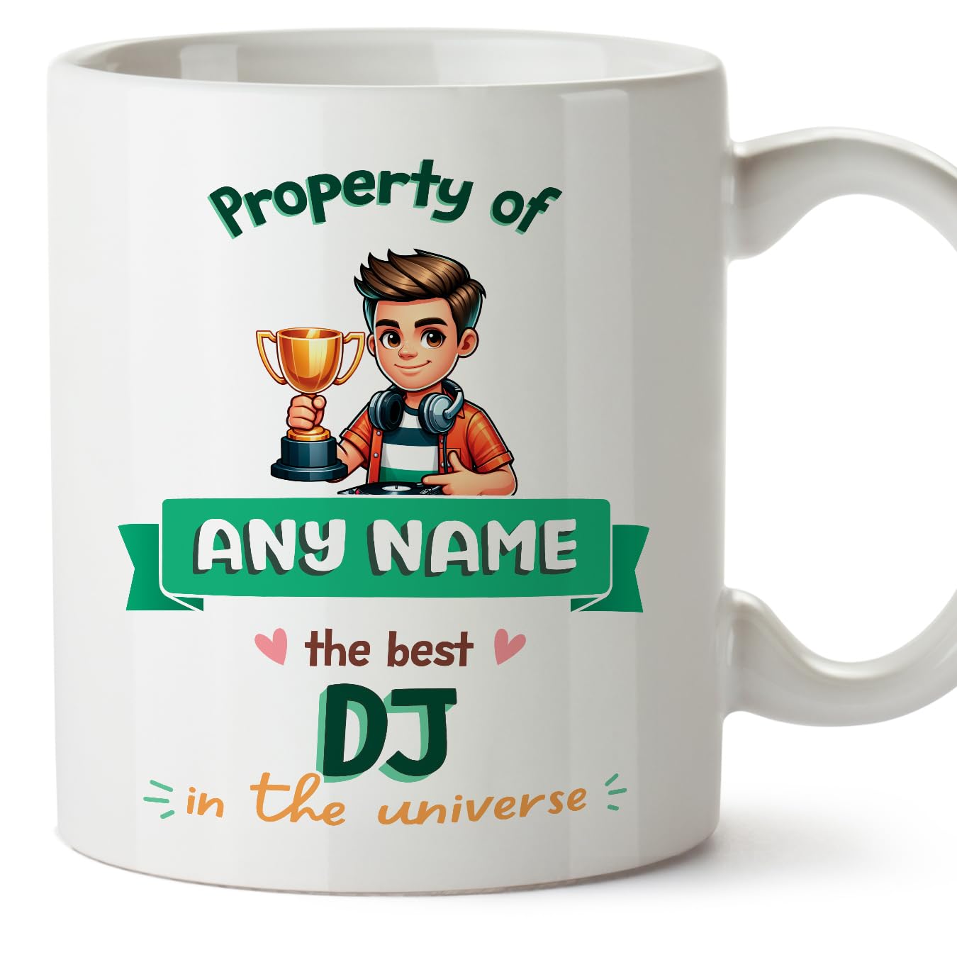 MUGFFINS Personalised Mug for DJ Man - in English - Property of - Funny Custom Gift for Colleagues - Ceramic 11oz Mug โ image 1
