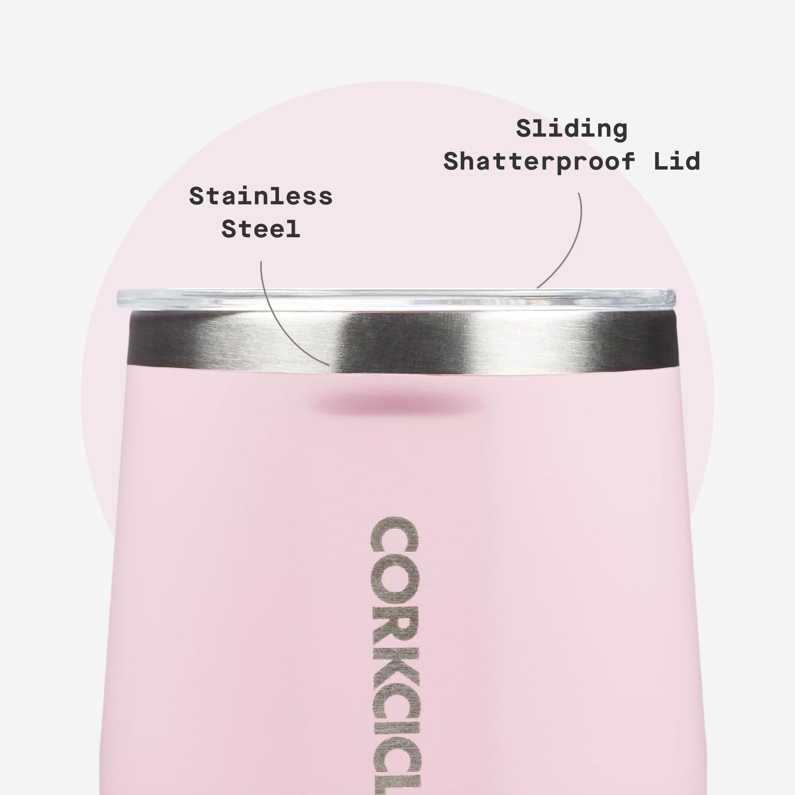 Corkcicle Classic Gloss Rose Quartz 74 Cl