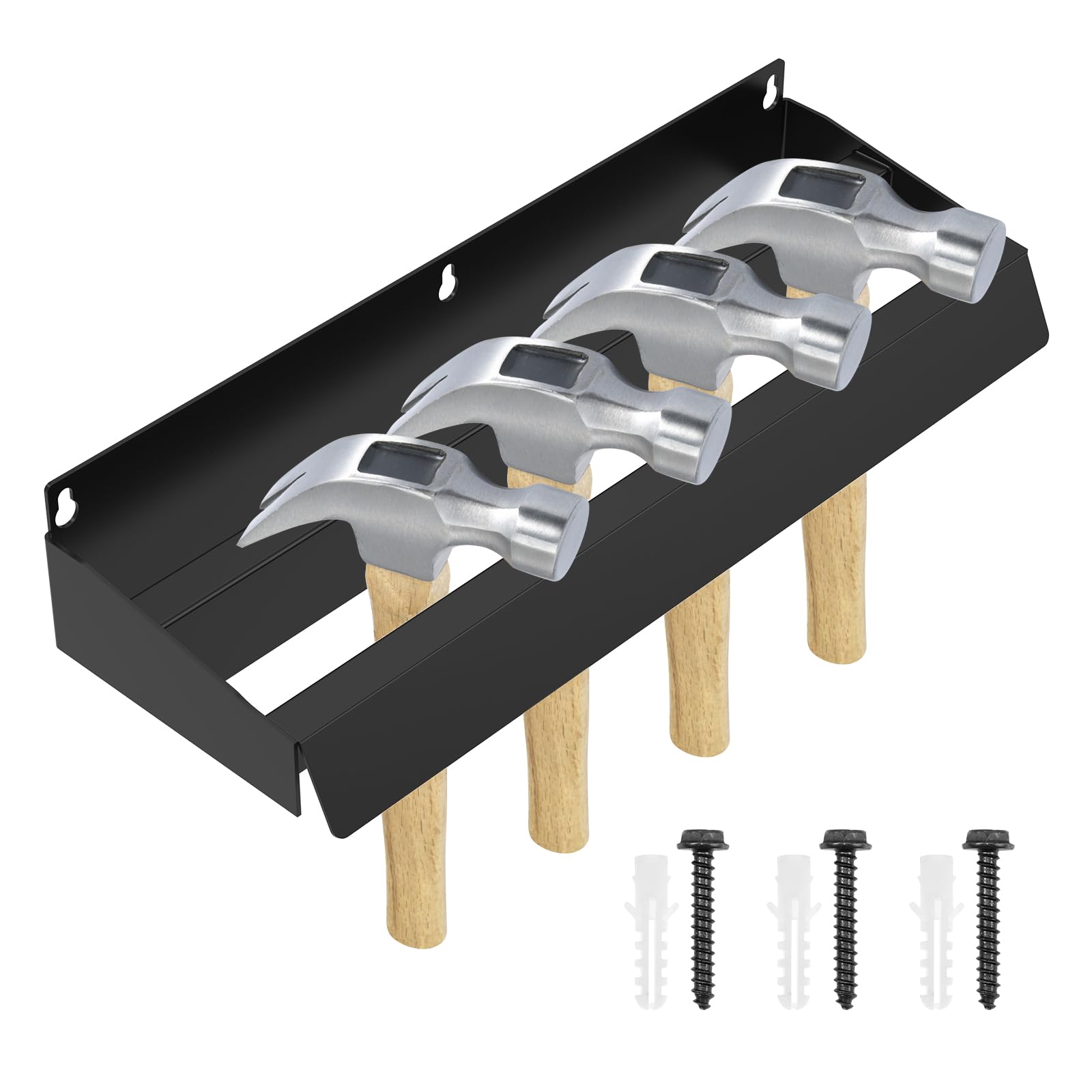 LuLobtg Wall Tool Organizer Wall Mounted Hammer Holder Tool Rack Walls Mount Storage Rack Organizer for Workshop Shed Garage Home ﻿