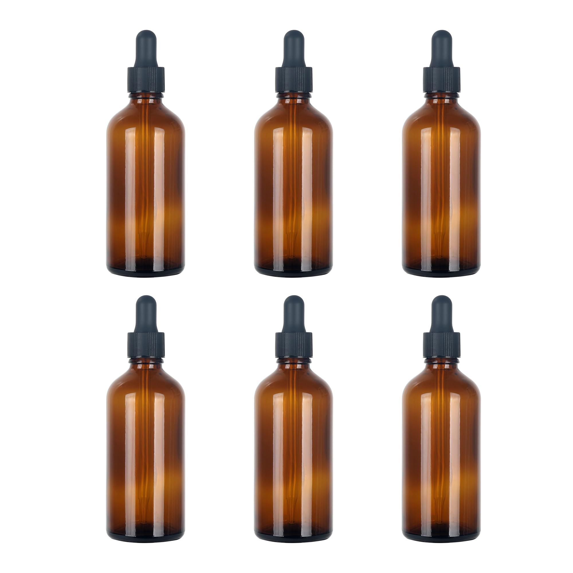 Magic Season Essential Oil Bottles - Amber / 100ml with Droppers / 6 Pcs