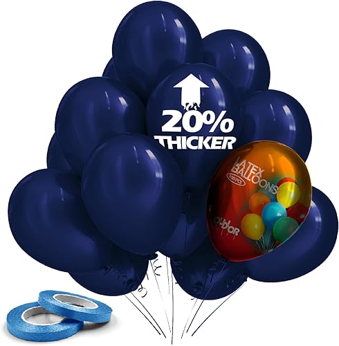 100 globos de color azul marino de 12 pulgadas, globos de decoración de fiesta, globos de látex de helio más gruesos para bodas, cumpleaños,