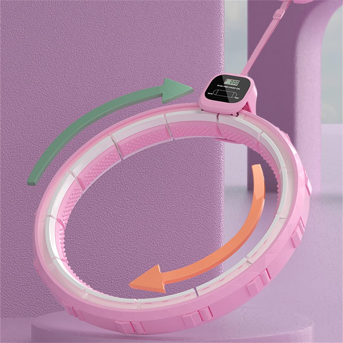 Hula Hoop per Adult & Kids Addome Esercizio, Hoop Smart Hooa Ponderato Che Non Cadrà con 15 Nodi Rimovibili Palla di Filatura Automatica Regolabile per Adulti,Blu