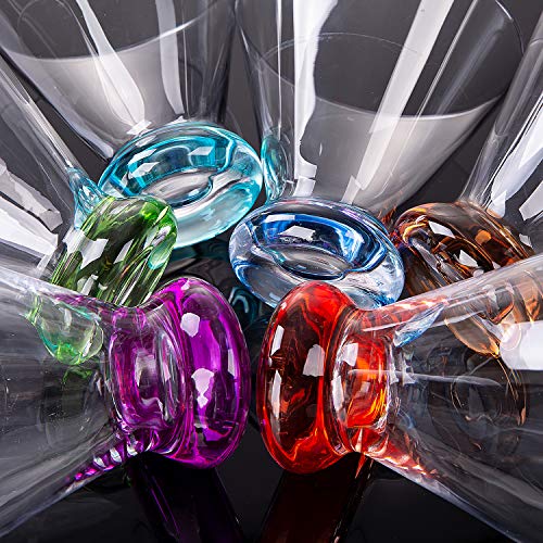 Vastto 6.7 Ounce Multicolor Martini Glass,For Home Dinning, Bar And Party,Set Of 6 (Six Bright Colors) #TOP2