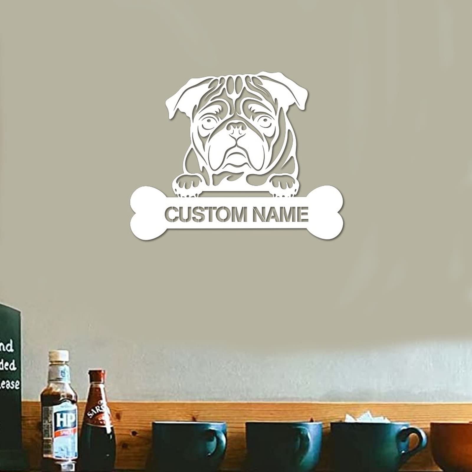 Cadeau personnalisé chien pendaison de crémaillère art métal