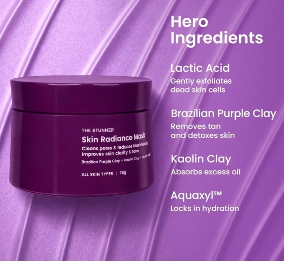 Image of Nsmb fox tale original De-Tan Face Mask for Glowing Skin| Clay Mask with Lactic Acid for Tan Removal, Reduction in Blackheads, Instant Brightening| New-Age Ubtan Face Pack for All Skin Types | Men & Women- 75g