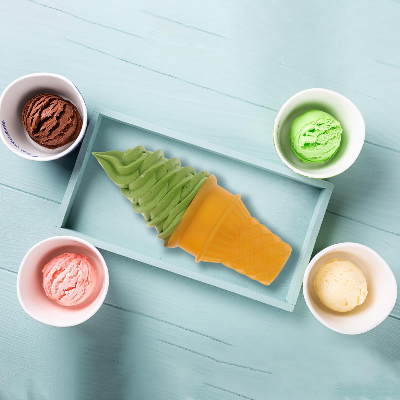 Angoily 4Pcs Simulated Ice Cream Dessert Showing Props Fake Food for Home Kitchen Cabinet Showcase Decoration Simulated Children Toys