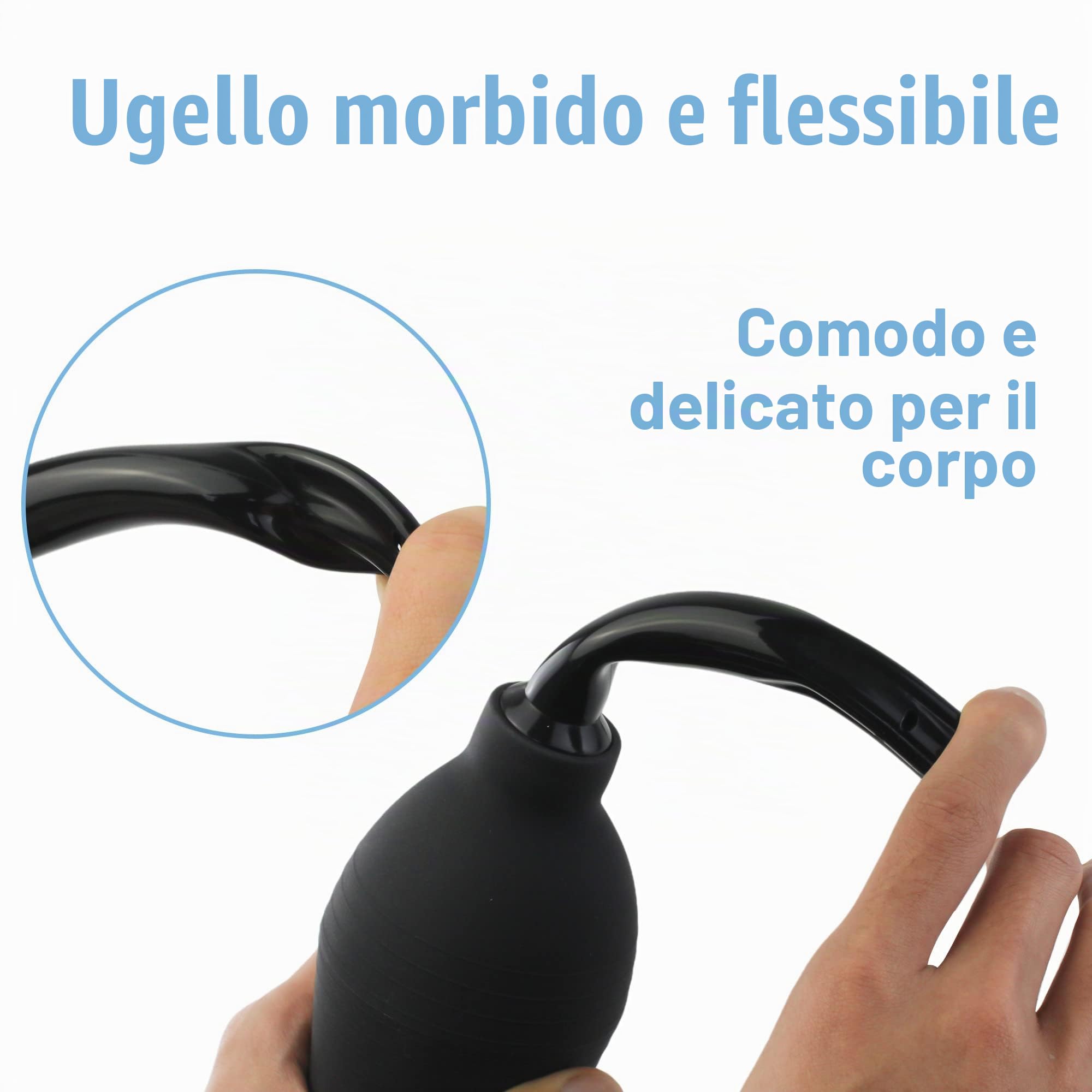 TopQuaFocus 294ml Lampadina per clistere Lampadina per doccia anale Caffè per clistere per uomo Donna Pulizia punte da 4,8' (nero)