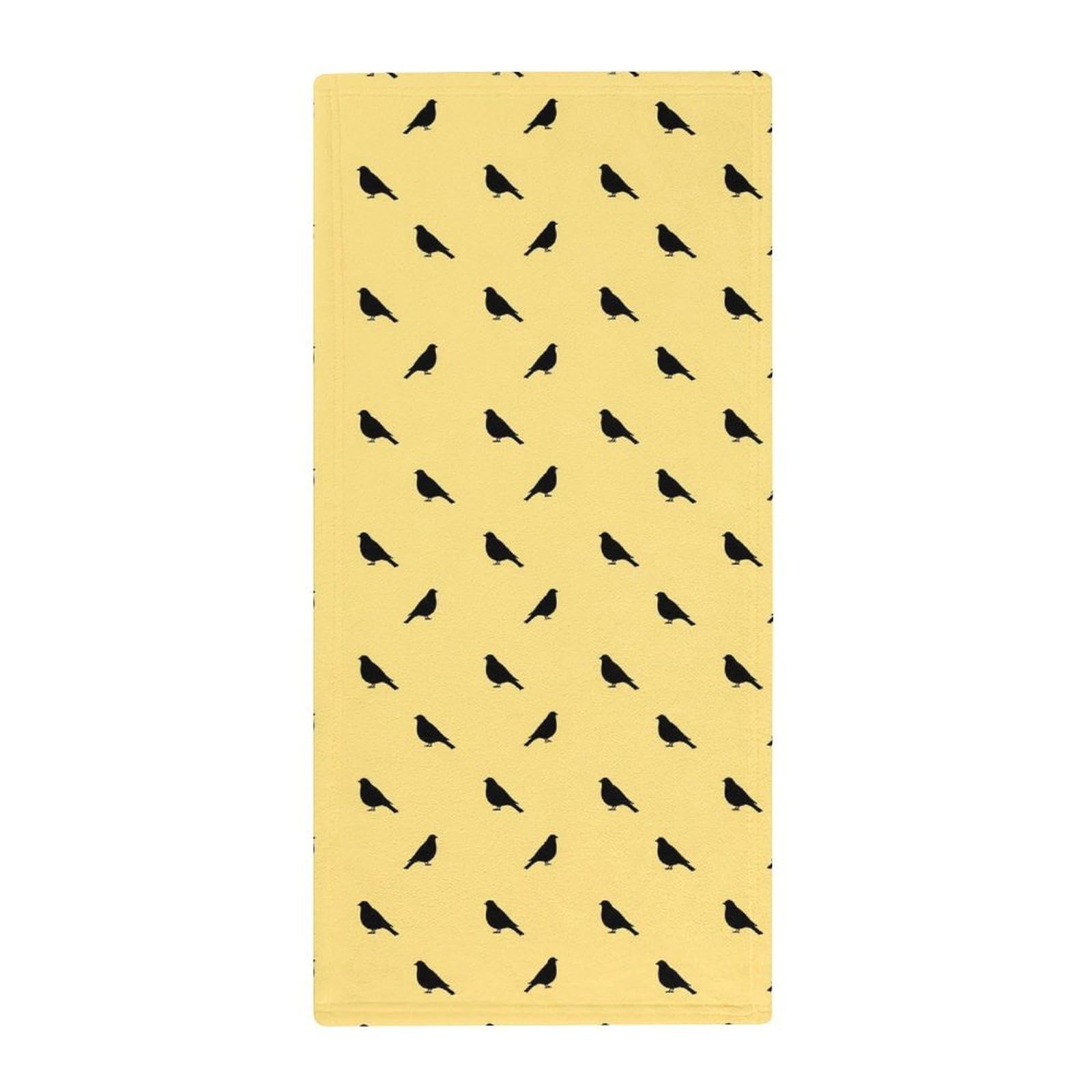 Anceky Premium Absorbent Fingertip Towels, Black Crow Raven Bird Lightweight Decorative Face Towels for Kitchen, Travel & Luxury Hotels