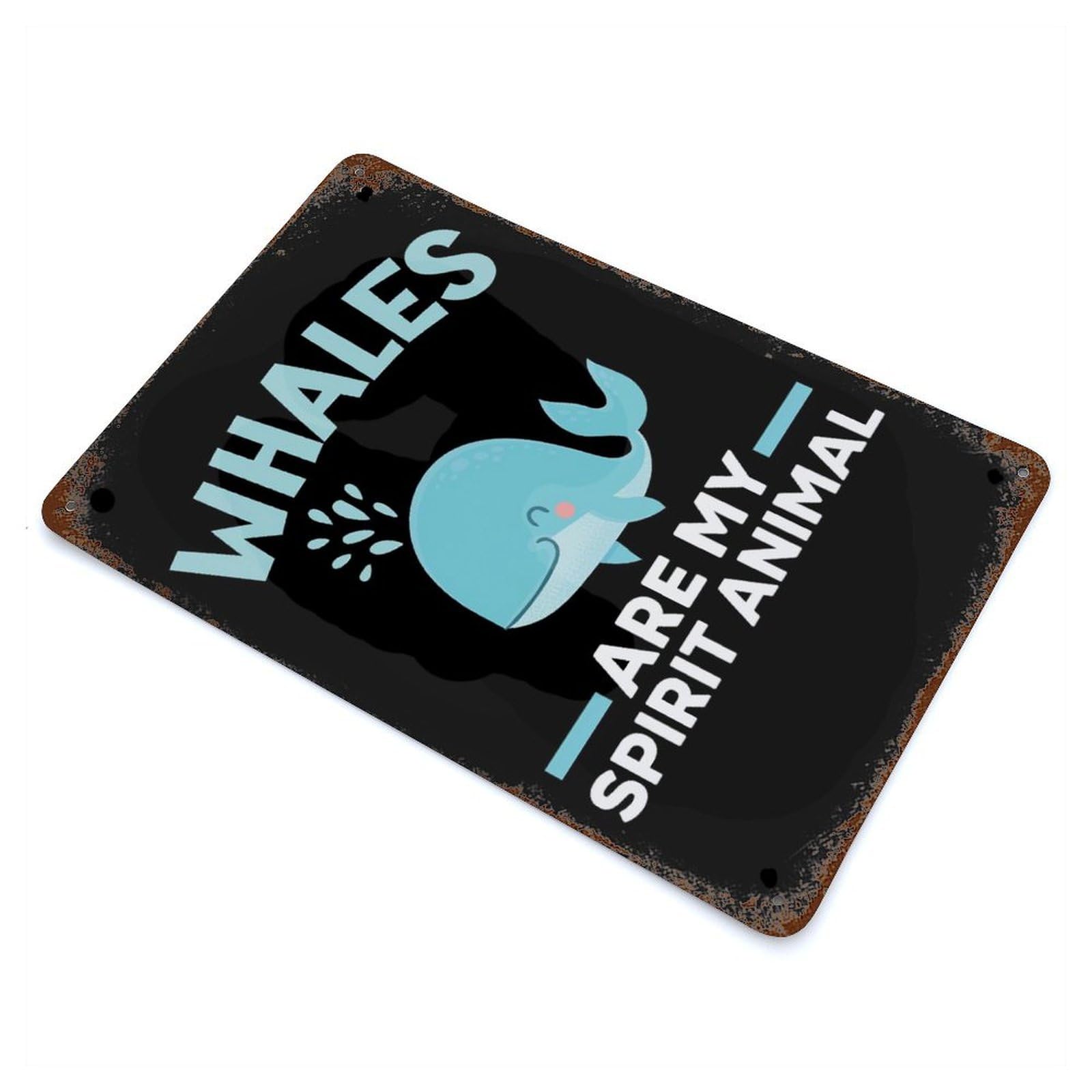 Whale Lover Decorative Tin Sign 11.8"x7.9", Ideal for Garage, Bar And Workshop Decor