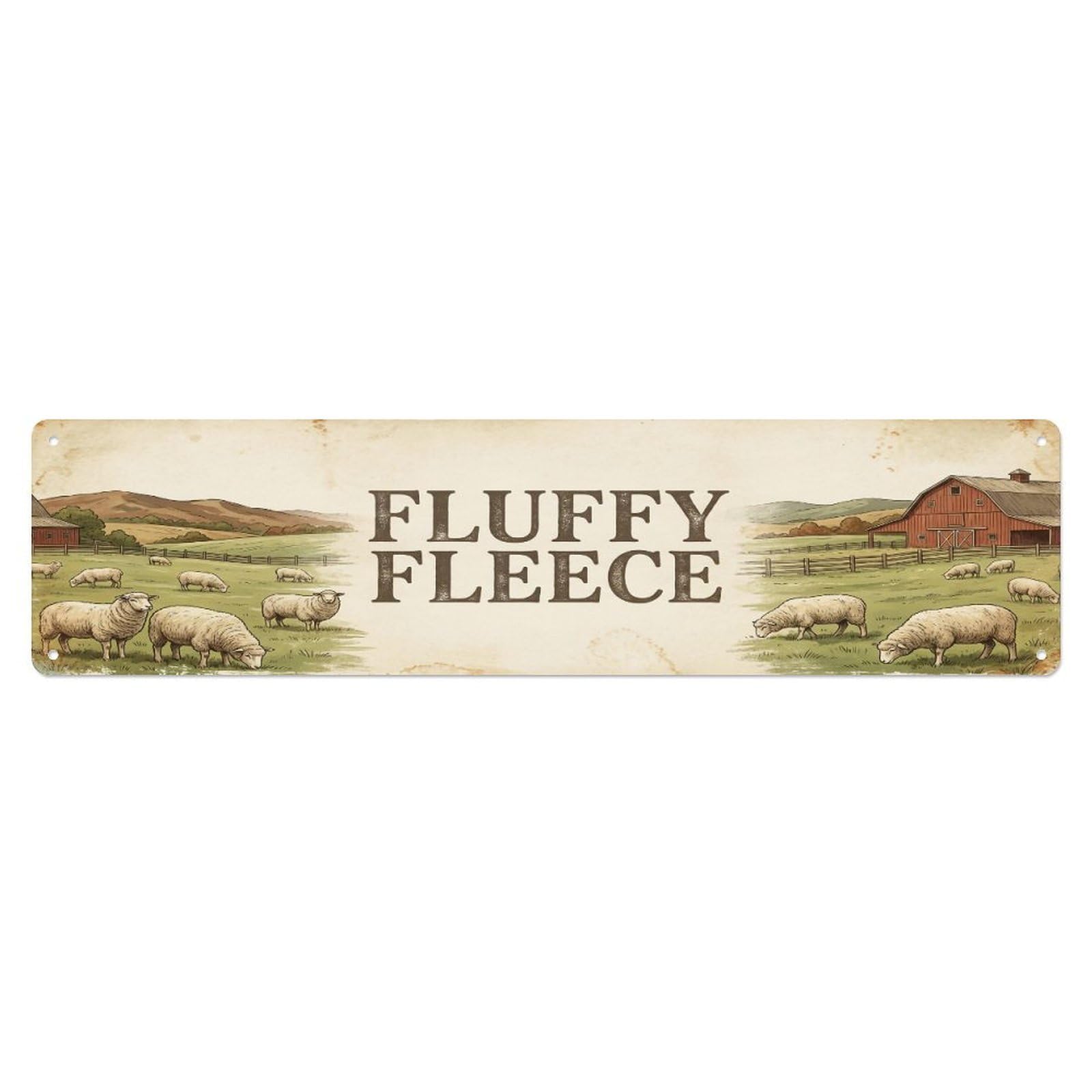 Vintage Yard Fleece Sheep Farmhouse Funny Sheep Backyard Farm Metal Tin Sign Plaque Wall Decor for Cafe, Club, Garden Metal Poster 4x16Inch