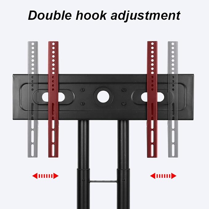 Soporte ajustable para TV móvil - Carro de TV robusto, con ruedas, soporte de monitor de bajo nivel para pantallas planas y curvas de 32-70 pulgadas miniatura 6