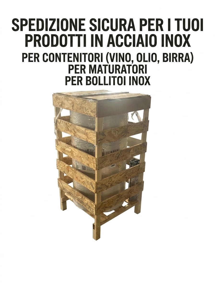 Generico Botte, Contenitore Inox per Vino, con Galleggiante AD Olio ENOLOGICO,da LT 100 COMPRESO di Coperchio PARAPOLVERE Inox,GALEGGIANTE AD Olio,Rubinetto Inox, Made in Italy