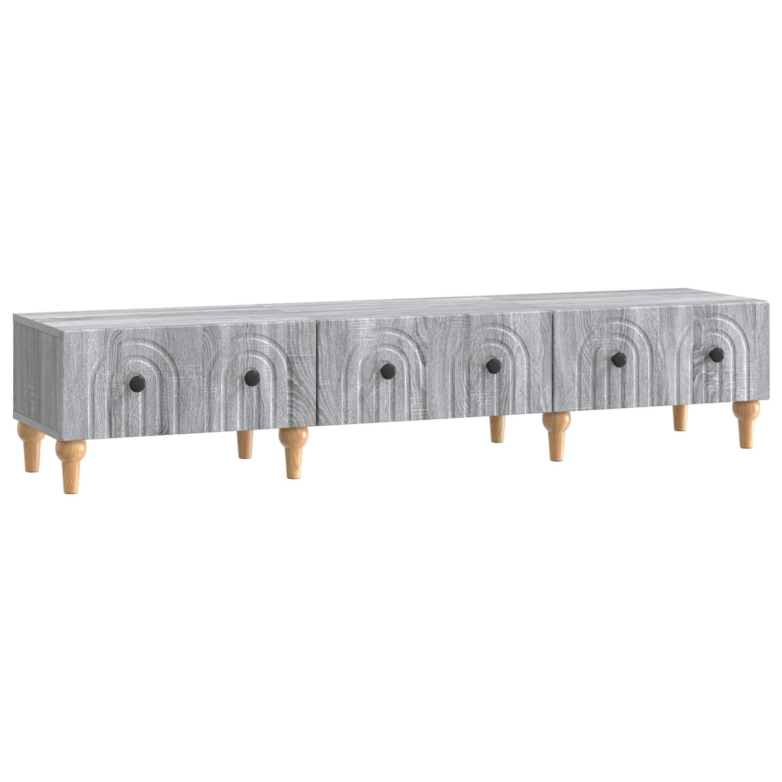 Meuble TV moderne gris sonoma 147 cm Gecheer pour ranger vos câbles