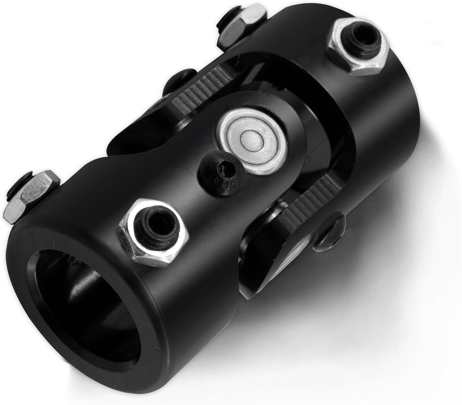 1" Round x 1" Round Black Steering Universal Joint Single U Joint Shaft,Total Length: 83mm (3-1/4")