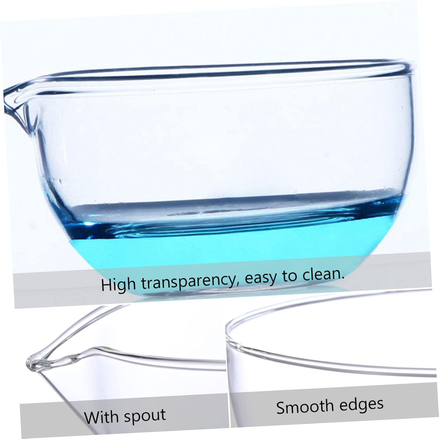 Ciieeo Evaporating Dish Spout Round Evaporation Basin Glass Laboratory Dish Acid Alkali Resistant for Lab Classroom