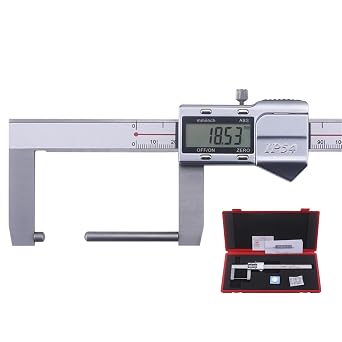 Ball Tip Digital Wall Thickness Caliper, 0-6 Inch Electronic Vernier Caliper LCD Display, Precision Stainless Steel Measuring Tool for Pipe Wall Thickness, Curved Surfaces & Outer Groove Measurement
