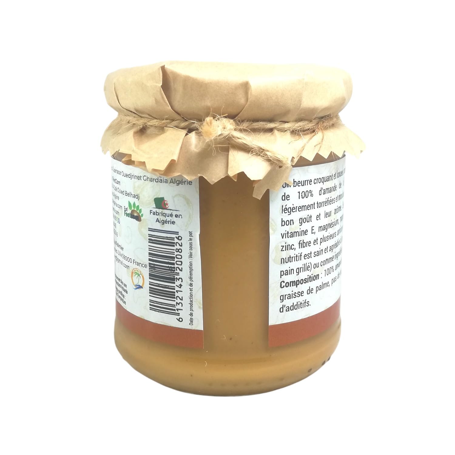 Beurre d'Amande Algérien - 100% Naturel, Sans Additifs - Pot de 200g
