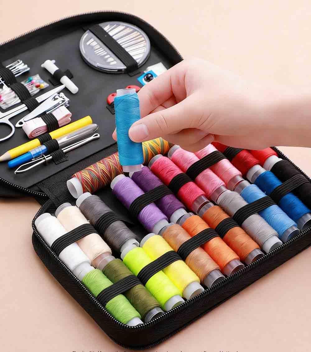 PIVWZLQX Sewing Kit, Multifunctional Thread Stitches Needles Button Travel Sewing Box Various Sewing Accessories for Beginner Advanced Beginner (Style 10,One Size)